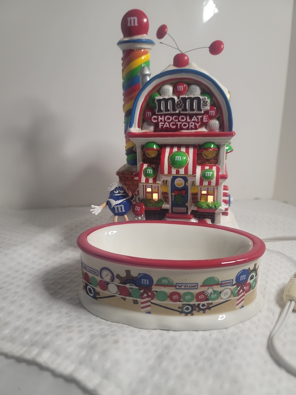 M&M's Chocolate Factory Kids Toy Night Light & Candy Bowl - Red Accents